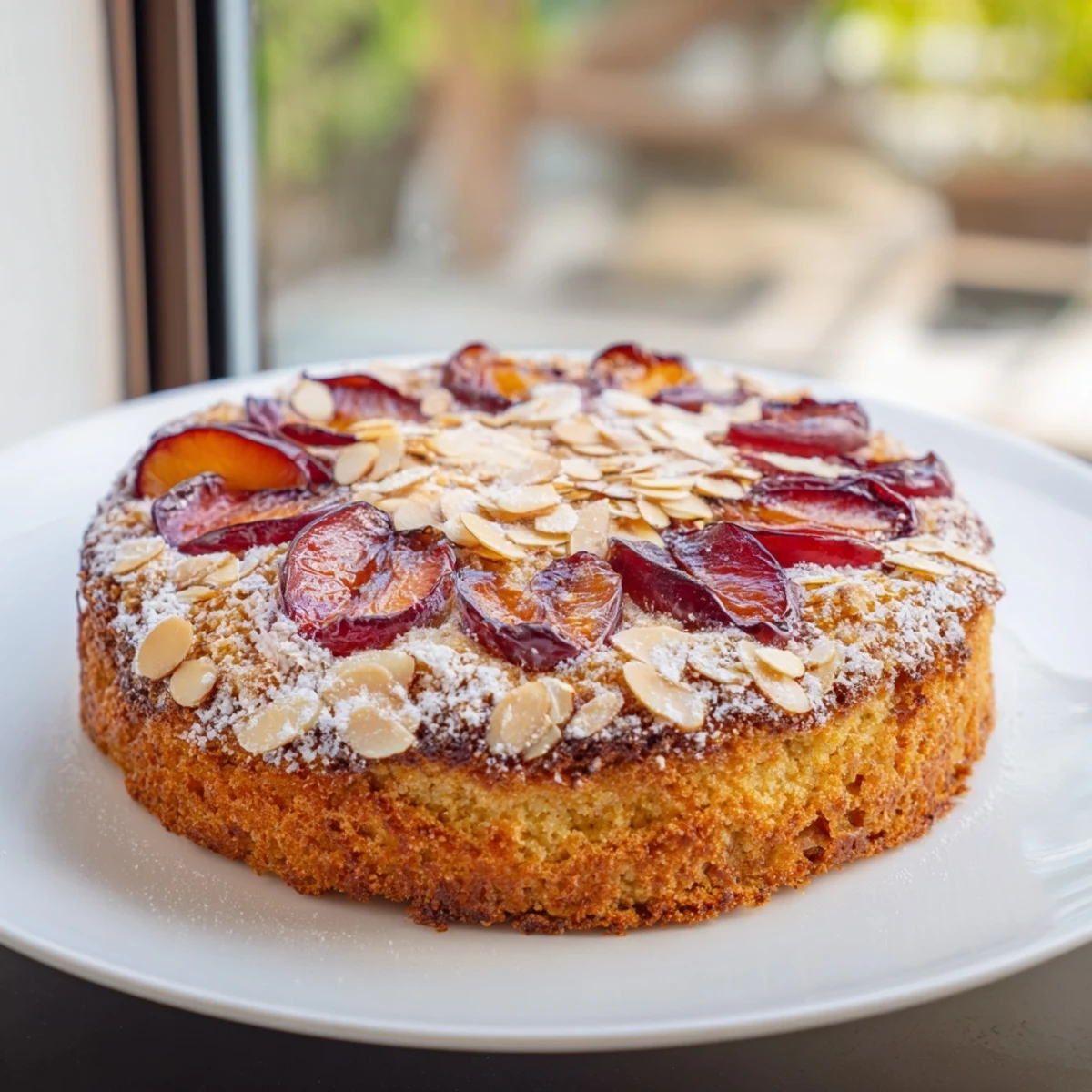 Soft Sweet Plum Almond Cake