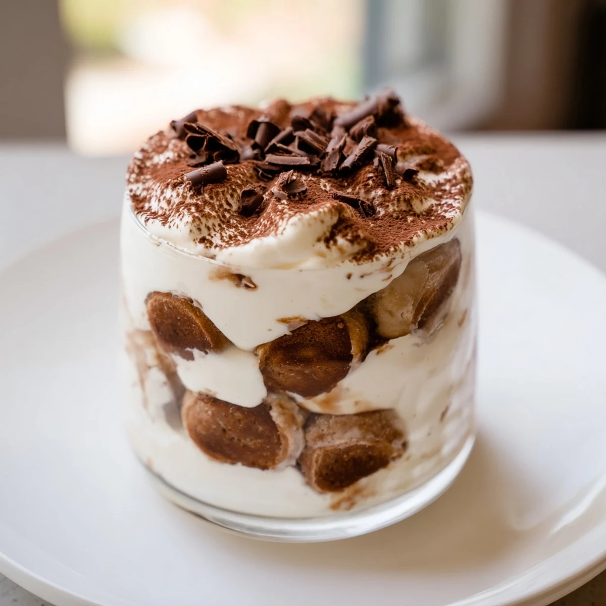 Count down Tiramisu Shots in individual glasses, layered with coffee-soaked ladyfingers and creamy mascarpone filling.