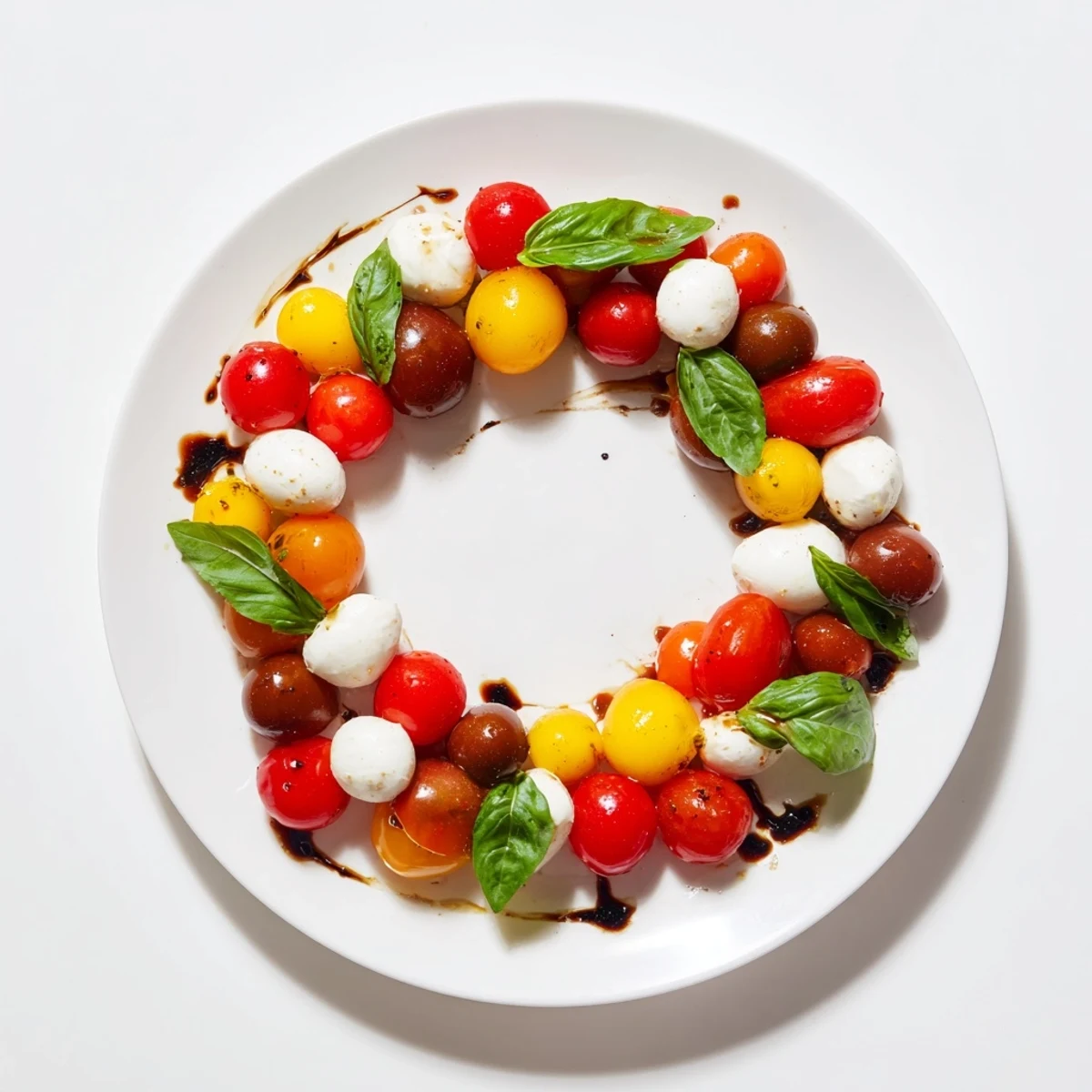 Imagine a festive Cherry Tomato and Basil Ring: Juicy tomatoes, basil, and mozzarella create a perfect party appetizer.