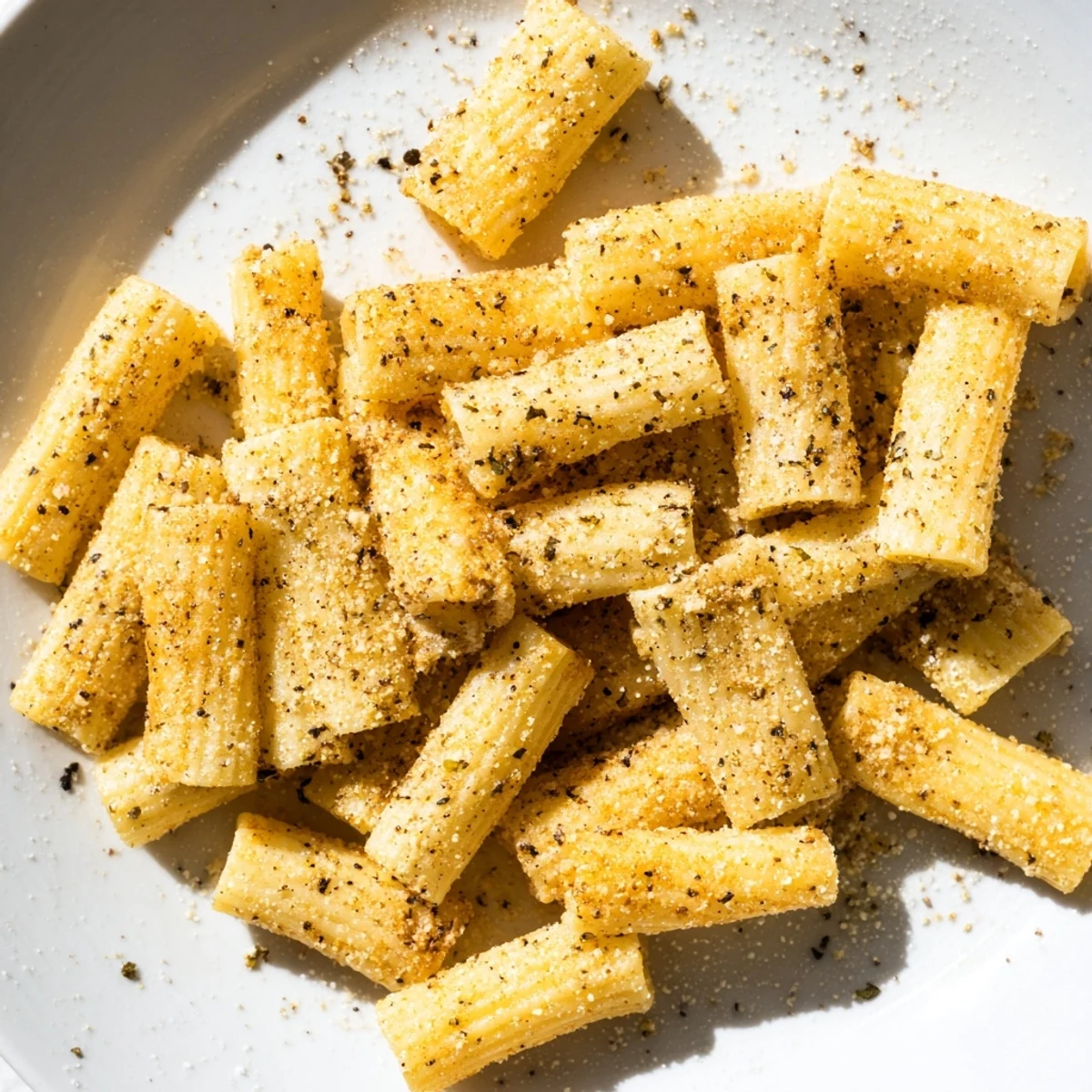 Golden, crispy Crunchy Parmesan Pasta Chips ready to snack on, a delicious appetizer option.