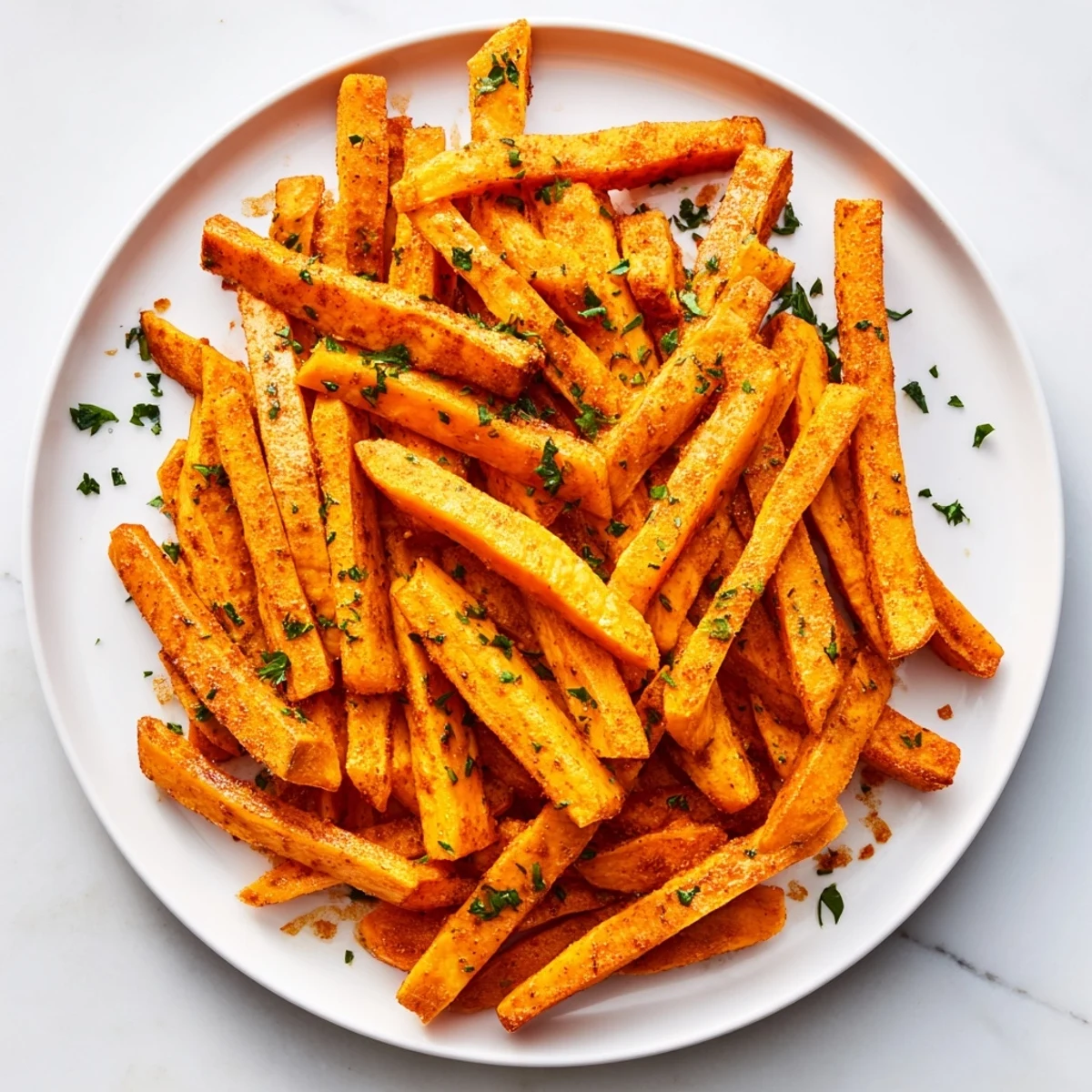 Golden-brown, crispy Cajun spiced sweet potato fries, perfect side dish, ready to dip.