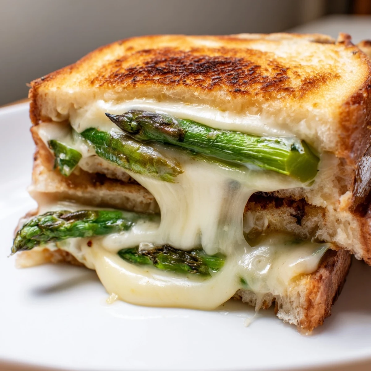 Buttery, golden sourdough holds tender asparagus and rich Brie in this Asparagus & Brie Grilled Cheese, perfect for lunch or a light dinner.