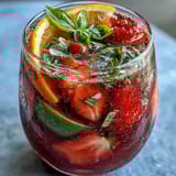 Strawberry Basil Sangria Mocktail
