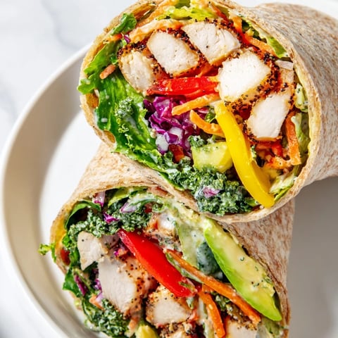 Golden, roasted Poppy-Inspired Chicken Salad Wraps, a healthy and vibrant lunch, ready to eat!