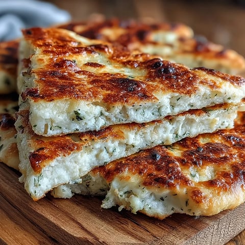 Freshly cooked The Best Easy Garlic Naan Bread with golden bubbles and charred spots, brushed generously with garlic butter.