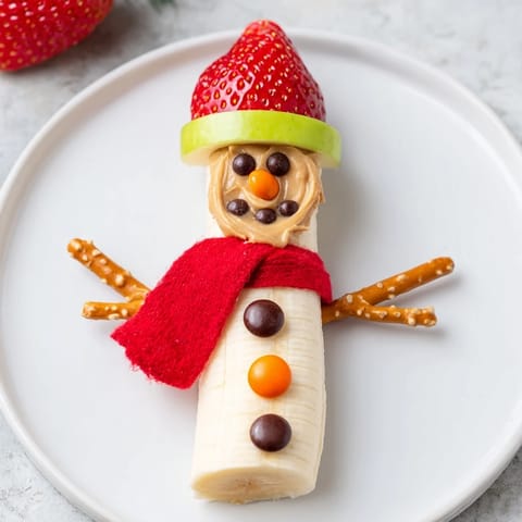 Banana Peanut Butter Snowmen