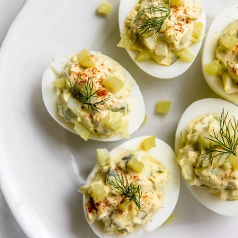 Dill Pickle Deviled Eggs