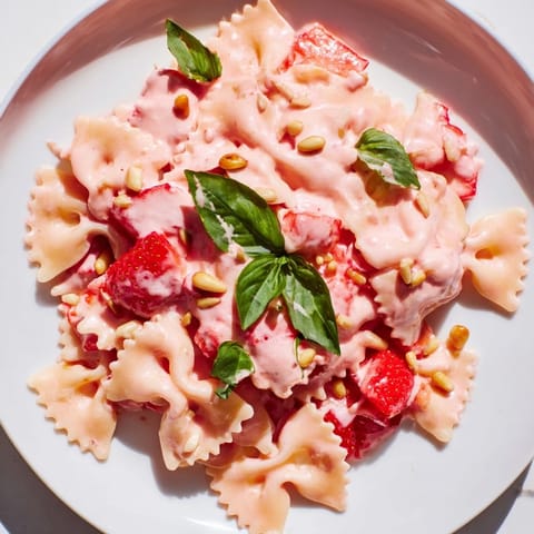 Creamy Strawberry Sour Cream Pasta dish with tender pasta, perfect for a cozy weeknight dinner idea!