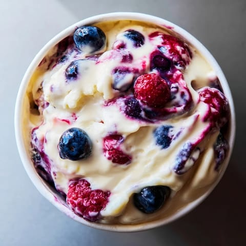 Scoops of homemade cottage cheese ice cream, beautifully textured, beckon in a bowl, perfect for summer.