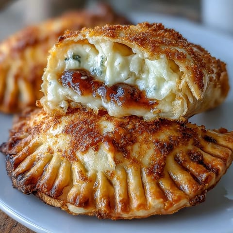 Golden Guava and Cheese Empanadas with flaky crusts and melted fillings, air-fried to crispy perfection for a sweet dessert snack.