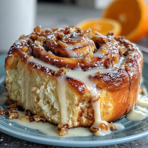 Soft, golden rolls swirled with zesty orange sugar and topped with luscious cream cheese frosting—an irresistible citrus twist on classic cinnamon rolls.  