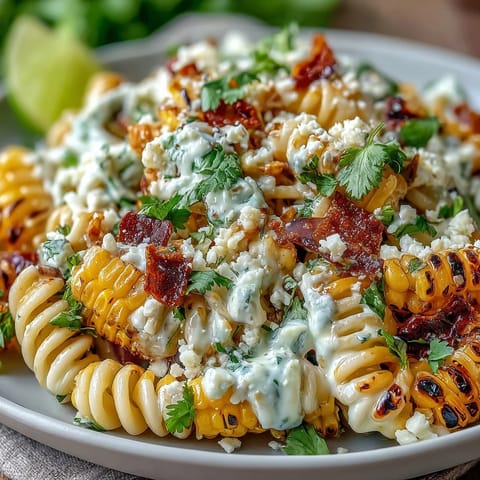 Elote Pasta Salad Cotija Chili