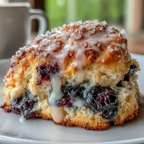 Bakery-style Lemon Blueberry Scones piled high, showcasing juicy berries and a delicate crumb.