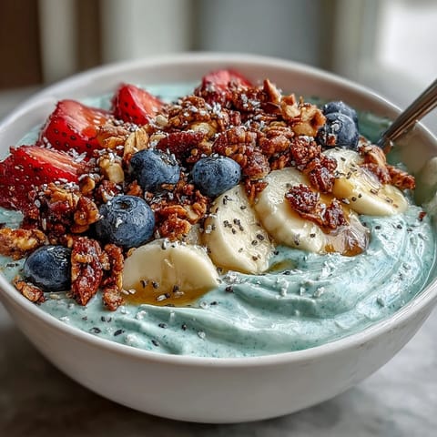 A vibrant, thick Skyr Protein Smoothie Bowl perfect for a refreshing breakfast boost.