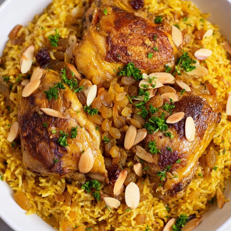 Aromatic Saffron Chicken and Rice Pilaf: tender chicken nestled in fragrant rice, cooked to perfection.