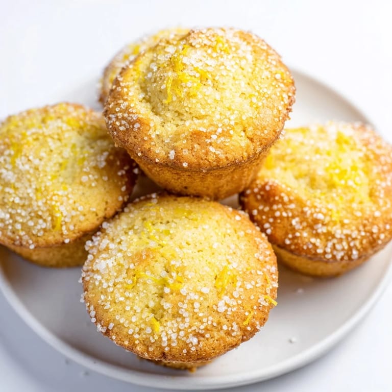 A close-up of fluffy Simple Sweet Lemon Zest Muffins, hinting at zesty flavor and tender crumb.