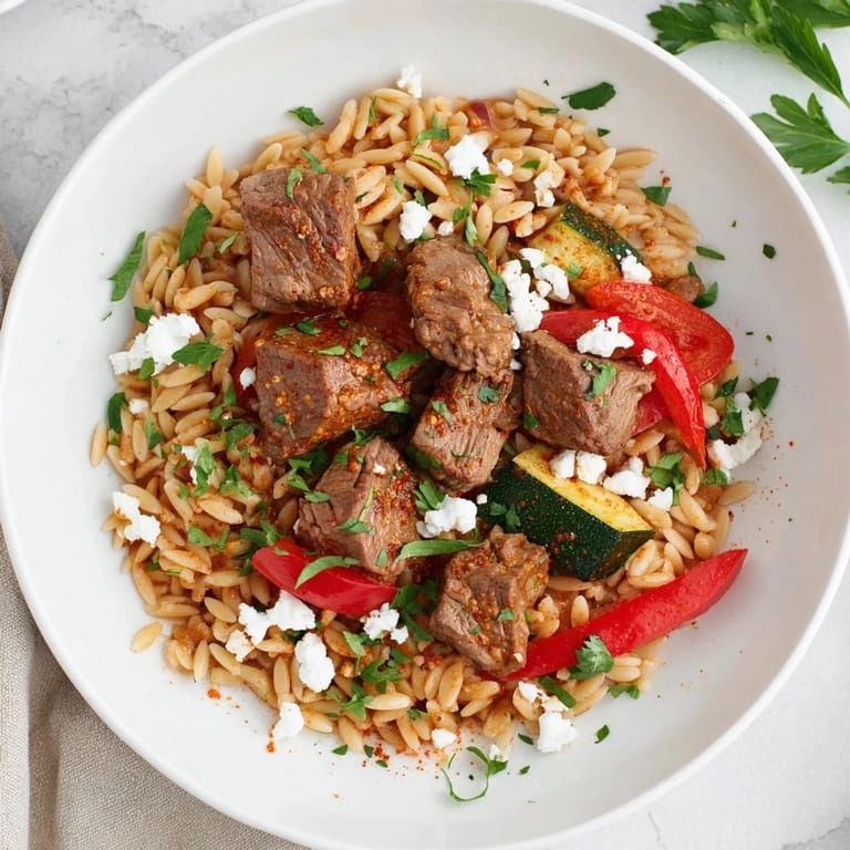 Imagine a vibrant bowl of Smoky Mediterranean Lamb and Orzo Supper, a comforting family favorite with bold flavors.