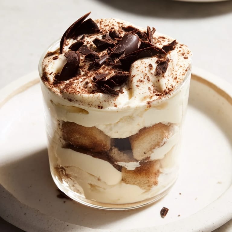 Delicious Count down Tiramisu Shots photo: creamy mascarpone and coffee-infused ladyfingers, perfectly chilled and dusted.