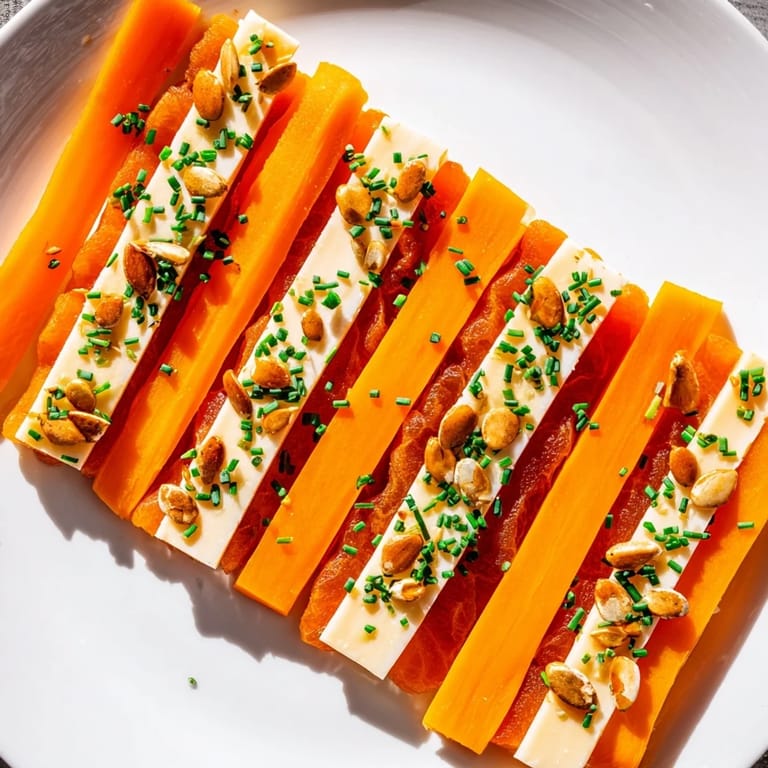 Imagine golden bands of the Serengeti Sunset, a stunning appetizer layering apricots and smoked Gouda tastefully.