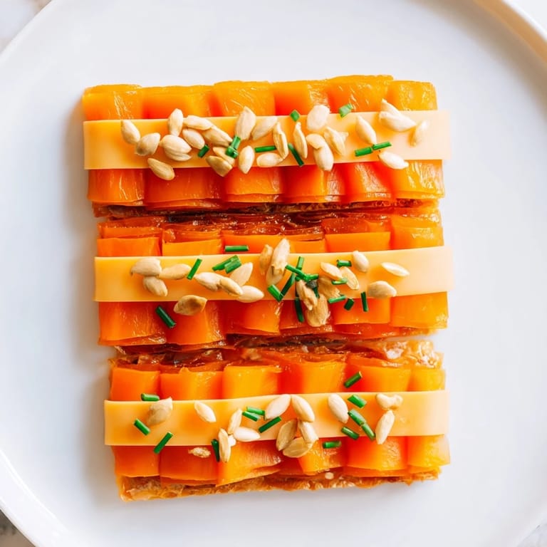 Smoky Gouda slices paired with sweet apricots create the visually delicious Serengeti Sunset recipe's appetizer.