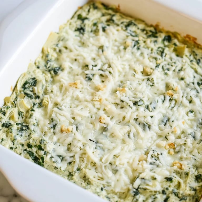 Mouthwatering bowl of Cheesy Spinach Artichoke Dip, a flavorful party appetizer with crisp dippers.