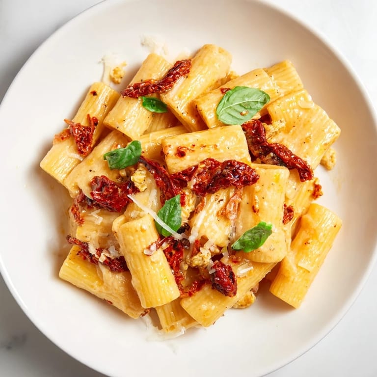This Creamy Sun-Dried Tomato Pasta offers a rich, comforting experience with perfectly coated pasta.
