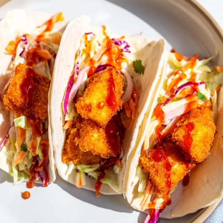 Imagine crispy chicken tacos drizzled with hot honey, the spicy-sweet flavors mingling perfectly.