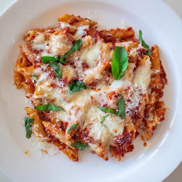 Deliciously red and bubbling, this baked Penne Arrabbiata promises a flavorful, Italian dinner.