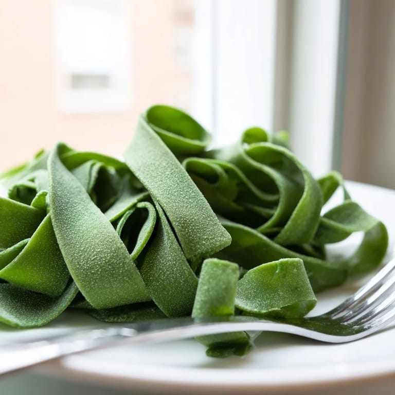 Homemade spinach pasta dough on a floured surface, ideal for Italian-inspired vegetarian meals.