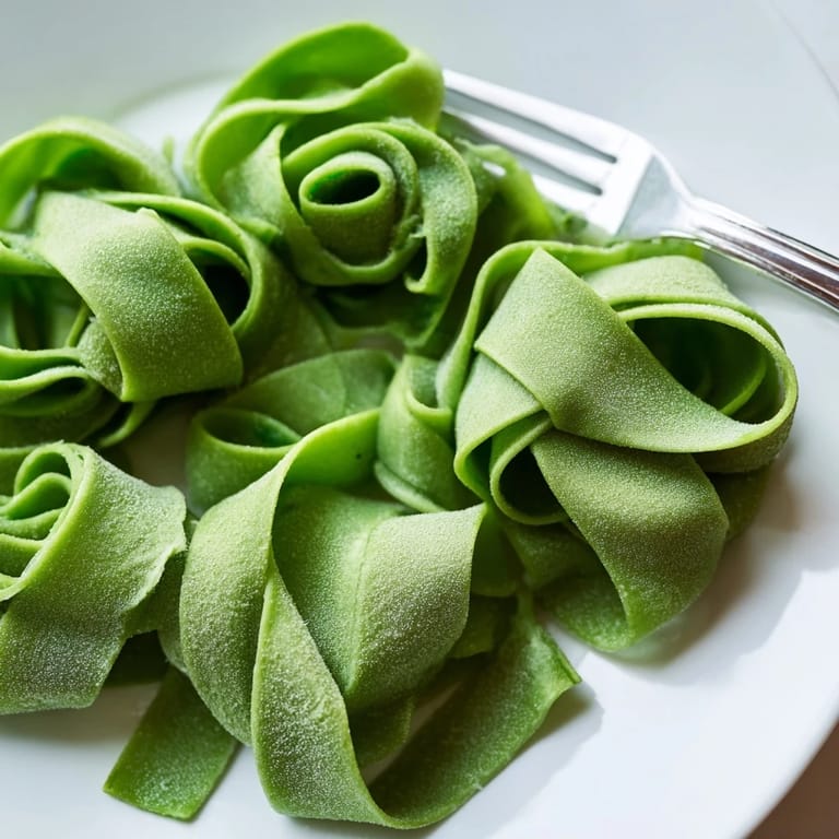 Uncooked green spinach pasta sheets, perfect for shaping into noodles or delicate ravioli.
