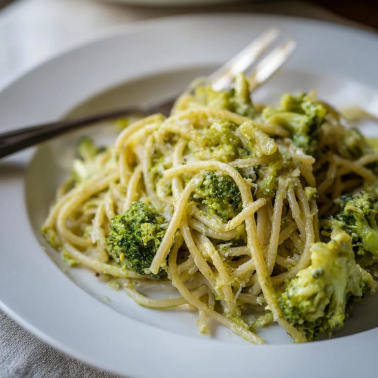 Hearty One-Pot Lemon Broccoli Pasta in a deep skillet, steam rising, with a sprinkle of red pepper flakes and grated cheese.