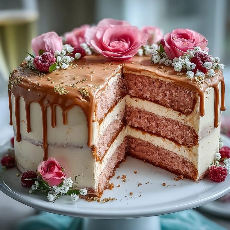 Elegant Bridal Shower Rosé Velvet Cake, ready to impress at any celebration.